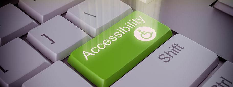 Keyboard with a green key labeled 'Accessibility'